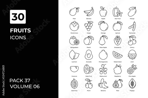Fruits icons collection.
