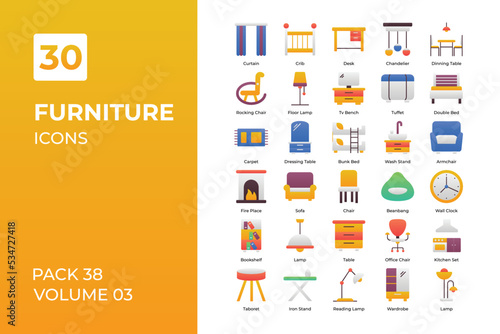 Furniture icons collection.