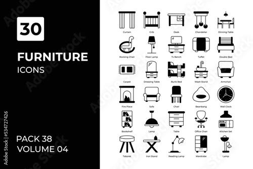Furniture icons collection.