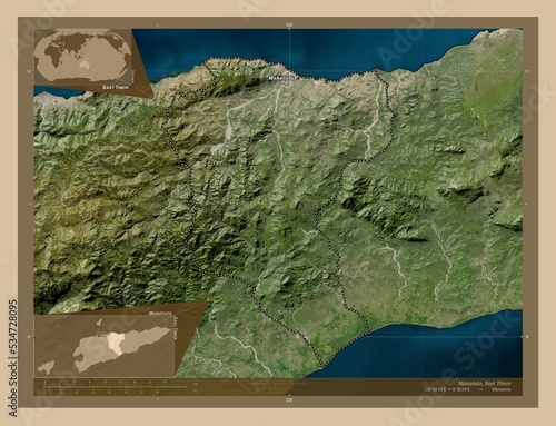 Manatuto  East Timor. Low-res satellite. Labelled points of cities