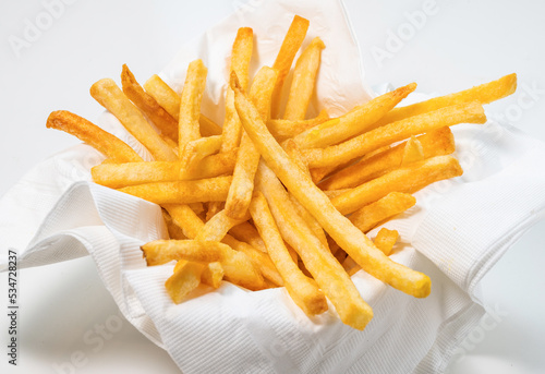 French fries on napkins