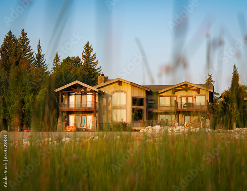 Usa, Utah, Garden City, Exterior of old wooden house in landscape