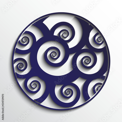 3d modern ornamental spirals symbol / design element