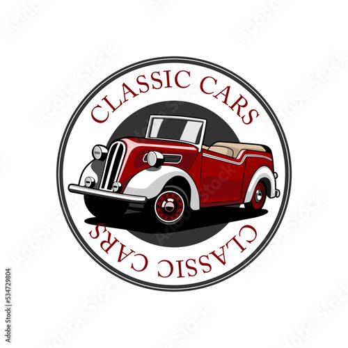 classic car illustration design vector