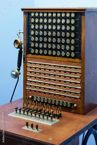 Antique wooden switchboard