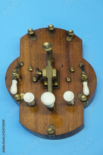 Early wireless communication morse code telegraph photo