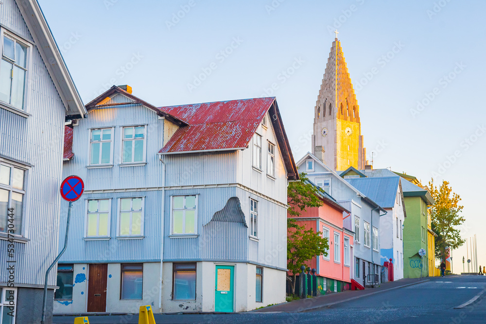 Cityscape of Reykjavik (Iceland) - obrazy, fototapety, plakaty 
