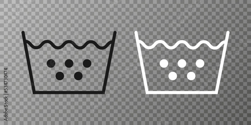 Machine wash hot, washing icon. Vector illustration, flat design