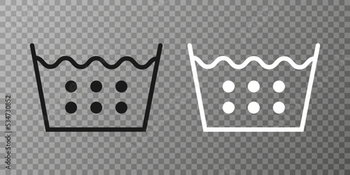 Machine wash hot, washing icon. Vector illustration, flat design