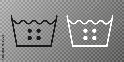 Machine wash hot, washing icon. Vector illustration, flat design