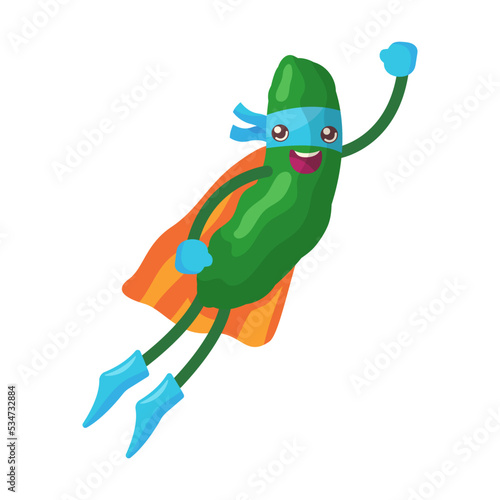 Vegetable character as superheroes vector. Cartoon apple, tomato, strawberry, pear with masks and capes isolated illustration. Diet, healthy food concept