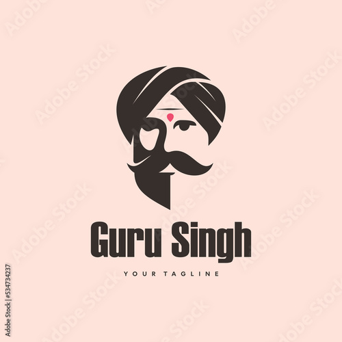 Iconic logo design featuring guru in silhouette style.