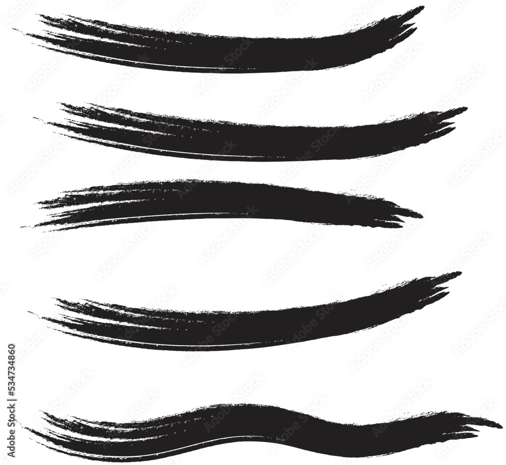 Set of black vector brush strokes, Paint brush, Grunge design, Background for text Set of black vector brush strokes, Paint brush, Grunge design, Background for text