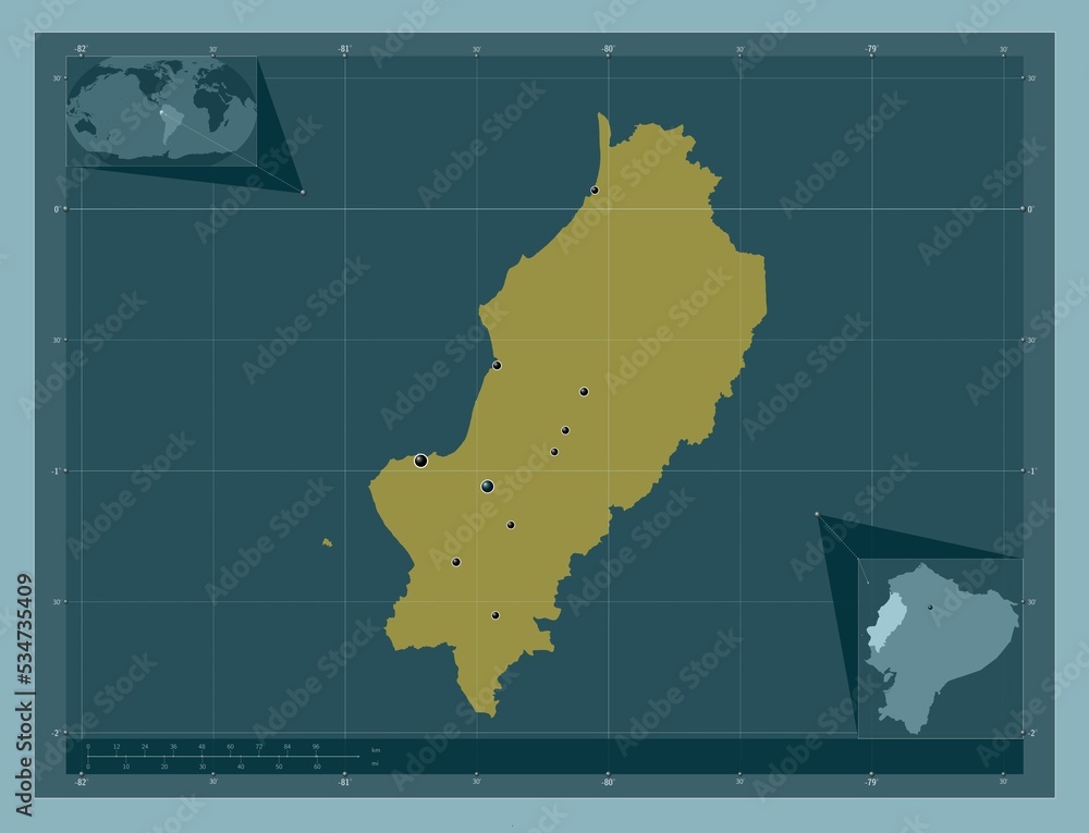 Manabi, Ecuador. Solid. Major cities Manabi, Ecuador. Solid. Major cities