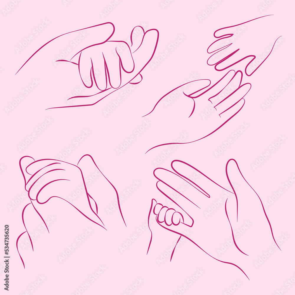 hands adult and child set human drawing
hands adult and child set human drawing