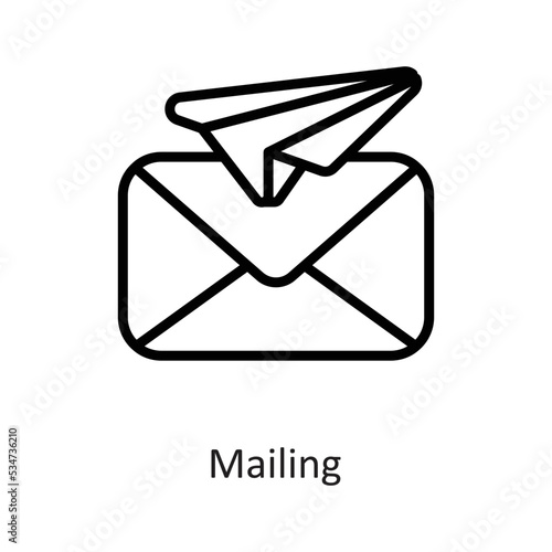 Mailing Outline Vector Icon Design illustration on White background. EPS 10 File