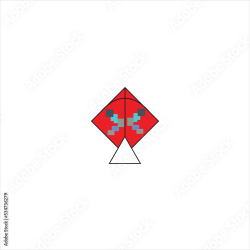 Line art of kite on white background