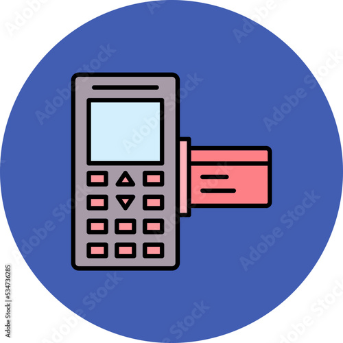 Post Terminal Multicolor Circle Filled Line Icon