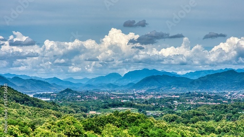 Fotografía View from the Top of Nam Xay Mountain, Vang Vieng, Laos PDR, South East Asia