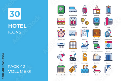 Hotel icons collection.
