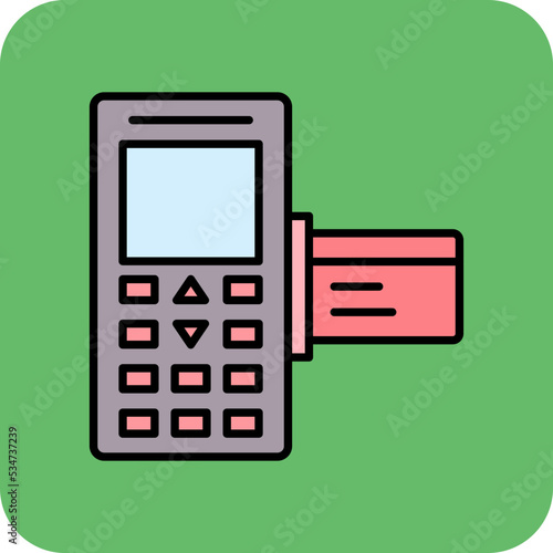 Post Terminal Multicolor Round Corner Filled Line Icon
