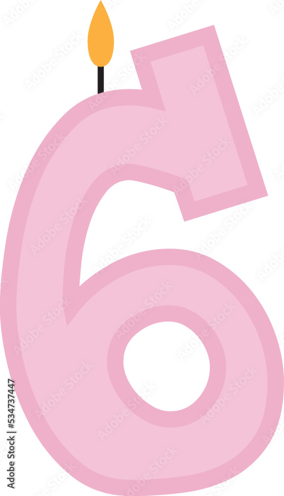 Number 6 with Candle Number 6 with Candle