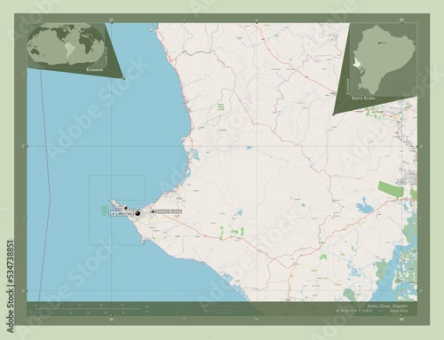 Santa Elena, Ecuador. OSM. Labelled points of cities photo