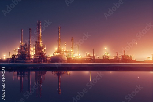 view of the refinery, production plant.