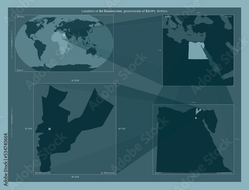 Ad Daqahliyah, Egypt. Described location diagram photo