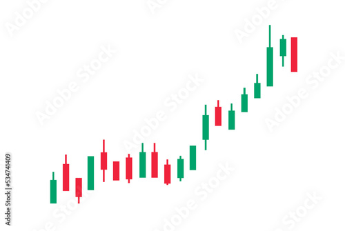 Tableau sur toile Growth stock diagram financial graph or business investment market trade exchange analysis chart and economy finance report ticker candlestick isolated on white background with marketing statistic