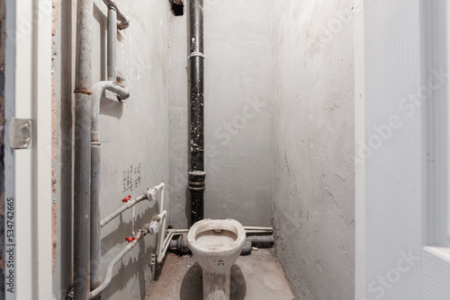 interior of the apartment without decoration in gray colors