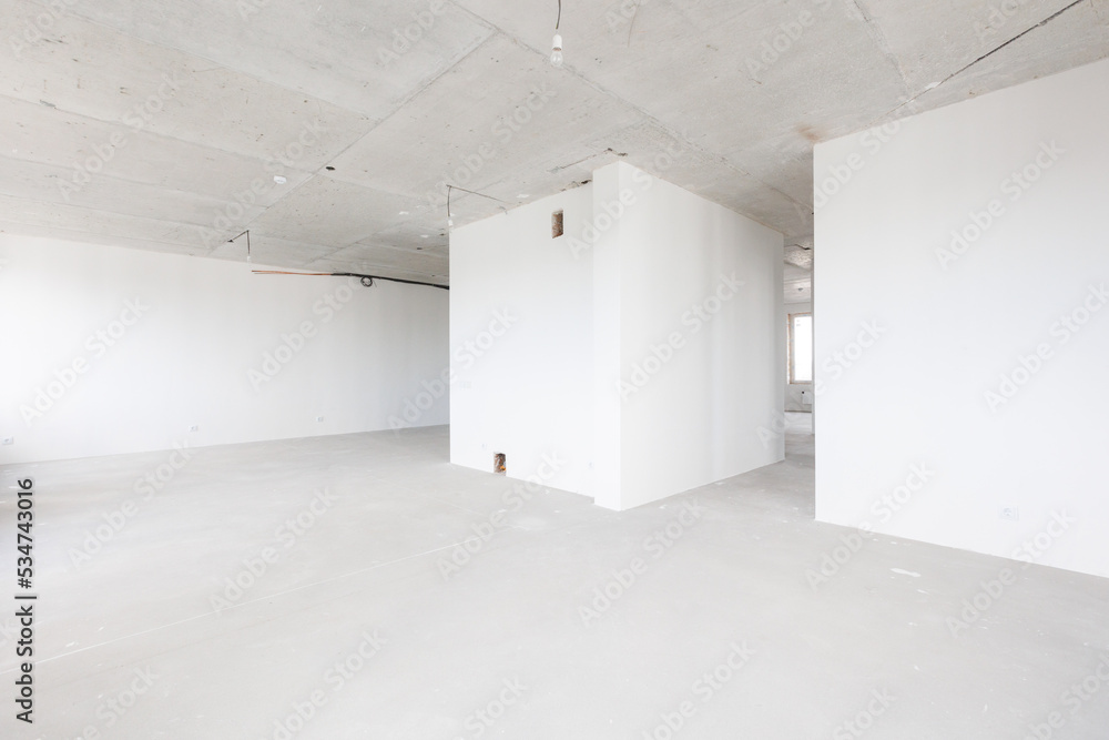 Obraz premium interior of the apartment without decoration in gray colors