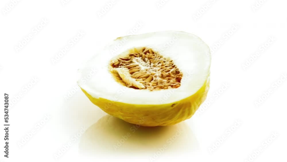 sliced forban melon isolated on white background sliced forban melon isolated on white background