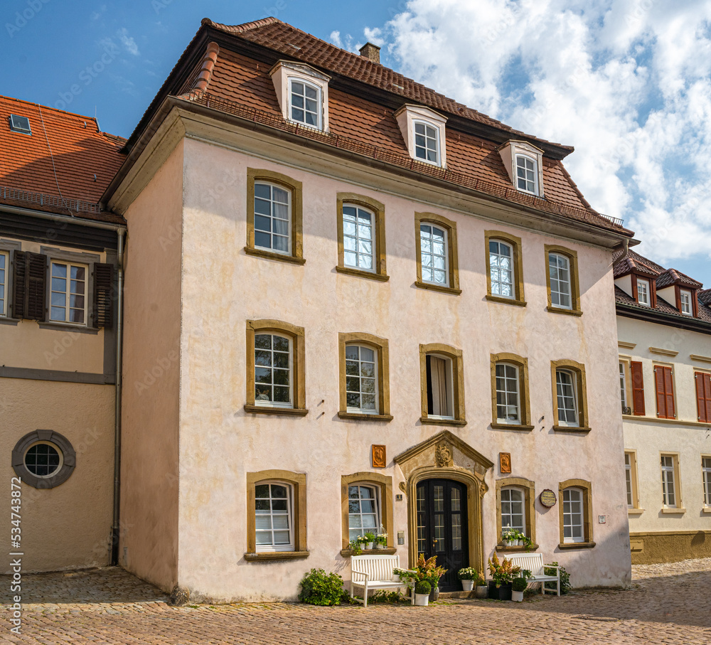 Former inn To rap (Zum Rappen) quarters of General Tilly before the battle of Wimpfen in 1622. Neckar Valley, Kraichgau, Baden-Württemberg, Germany, Europe