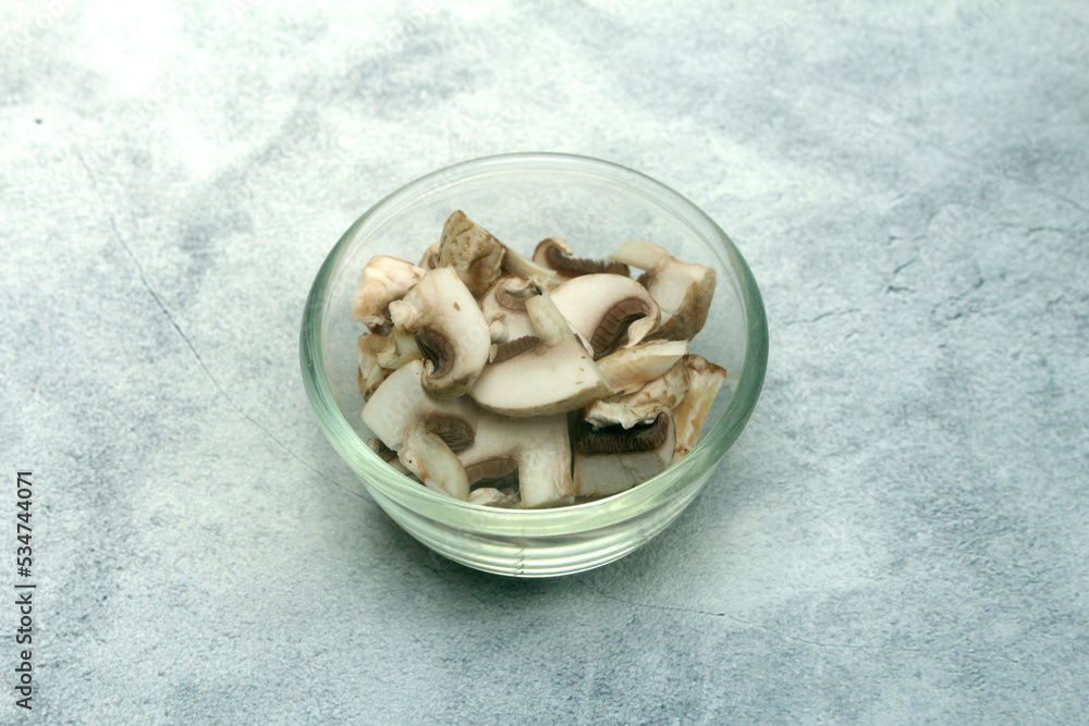 dried mushrooms in a glass bowl dried mushrooms in a glass bowl