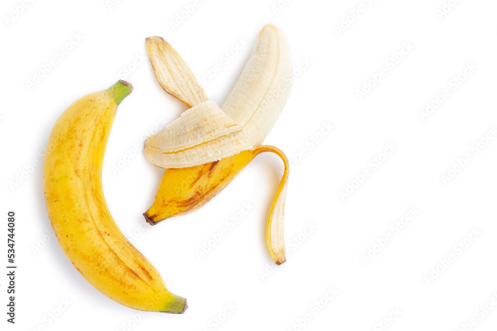 Ripe banana fruit isolated on white background, Organic fruit, Healthy fruit Ripe banana fruit isolated on white background, Organic fruit, Healthy fruit