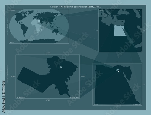 Al Minufiyah, Egypt. Described location diagram photo