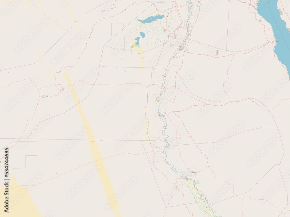 Fototapeta premium Al Minya, Egypt. OSM. No legend
