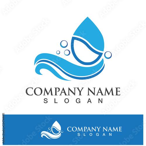 Water drop logo icon illustration