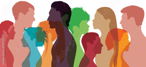 Multicultural community integration and coexistence of people of different cultures and nationalities. Diversity of people of different racial and ethnic origin.