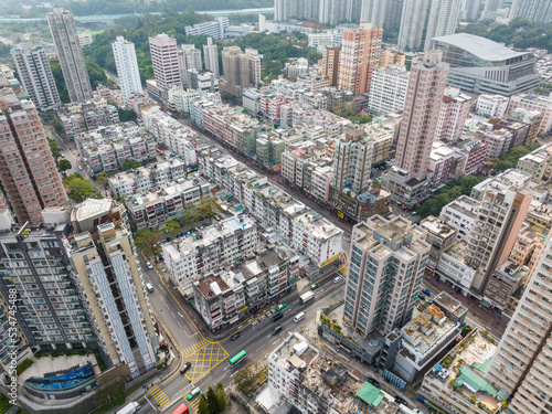 Top view of Hong Kong residential district © leungchopan