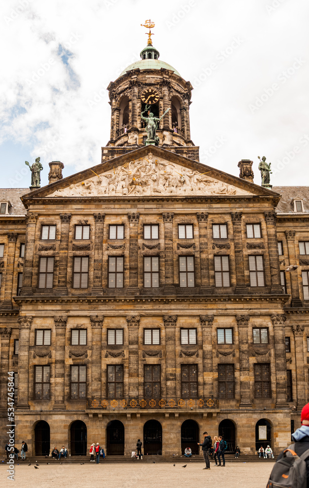 Fachada del Palacio Real de Ámsterdam, Plaza Dam, Amsterdam, paises bajos