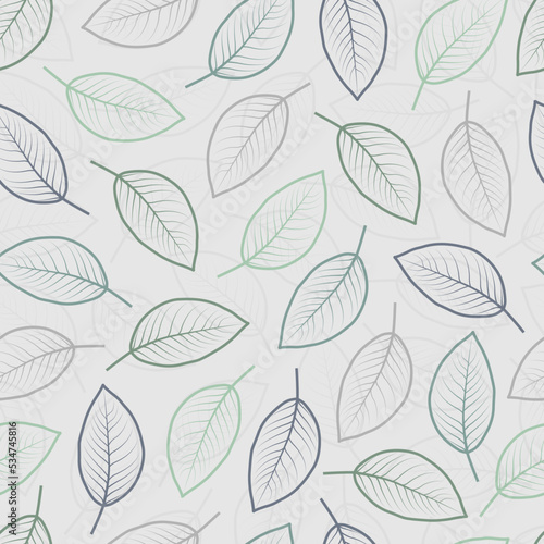 Ornate trendy vector ditsy floral seamless pattern design of multicolor leaf outlines. Artistic foliage repeat texture background for printing