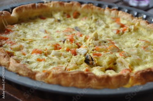 Tarte au poisson et fruits de mer