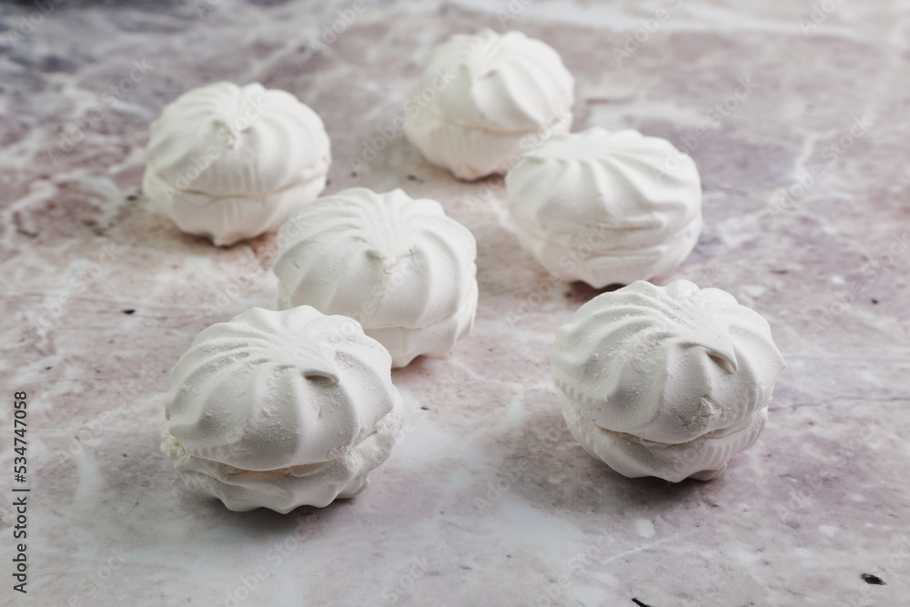 Fototapeta premium delicious sweet marshmallow on the table
