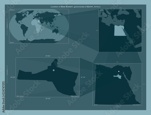 Bani Suwayf, Egypt. Described location diagram photo