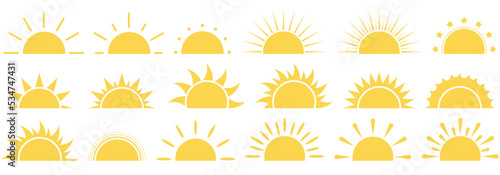 Sun icon. Sunshine icon. Vector illustration.