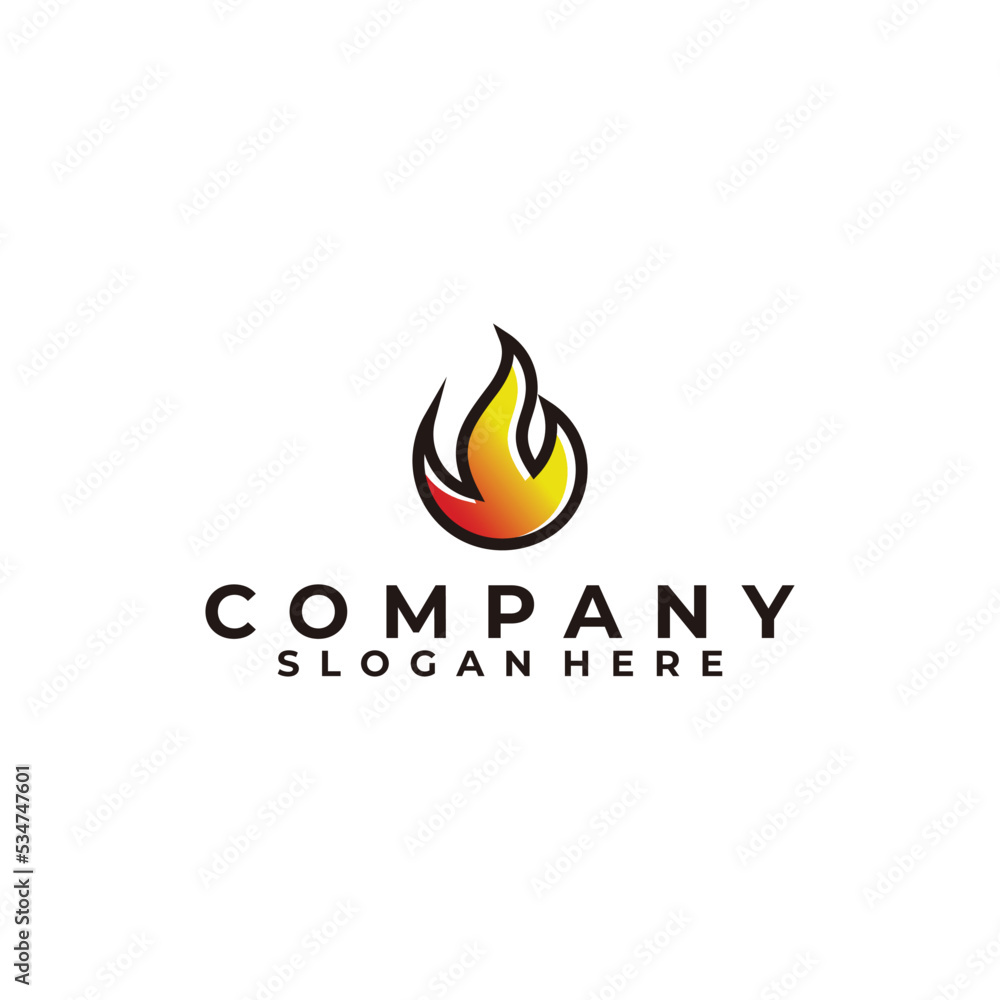 fire logo icon vector isolated