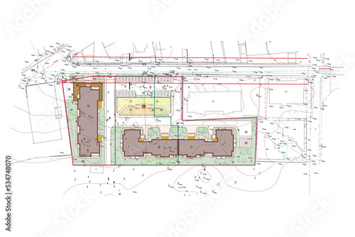 Vector blueprint of an architectural masterplan