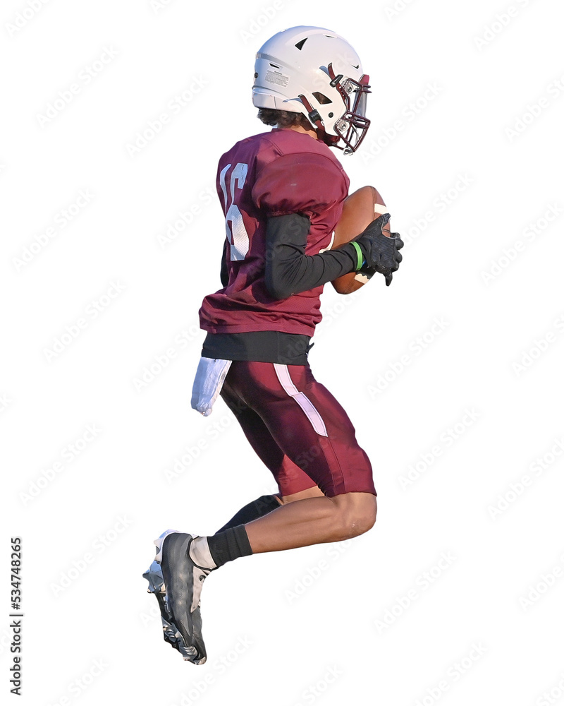 Young athletic tackle football players making great plays during a game Young athletic tackle football players making great plays during a game
